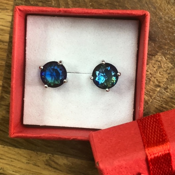 Aquamarine 925 sterling earrings - Picture 4 of 7